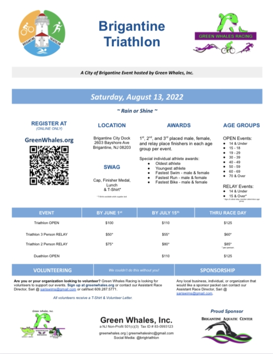 THE BRIGANTINE TRIATHLON Official Brigantine